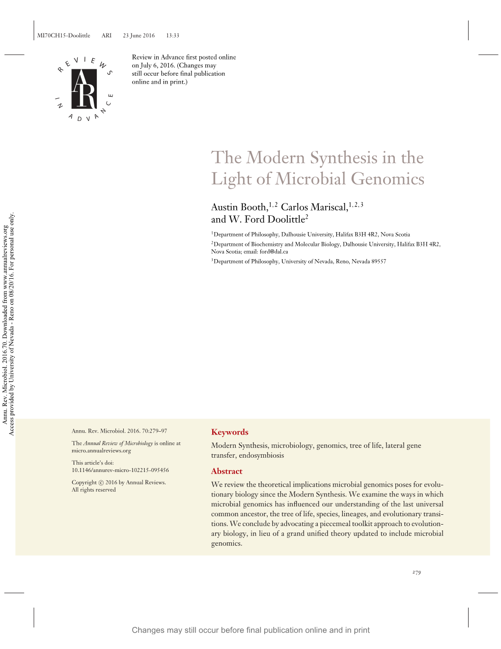 The Modern Synthesis in the Light of Microbial Genomics