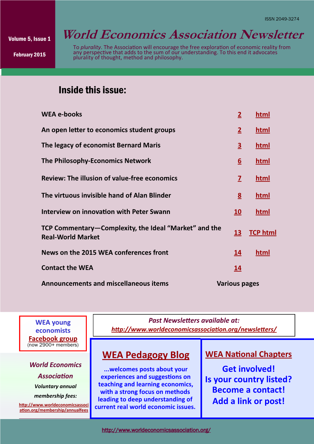 Download the WEA Commentaries Issue