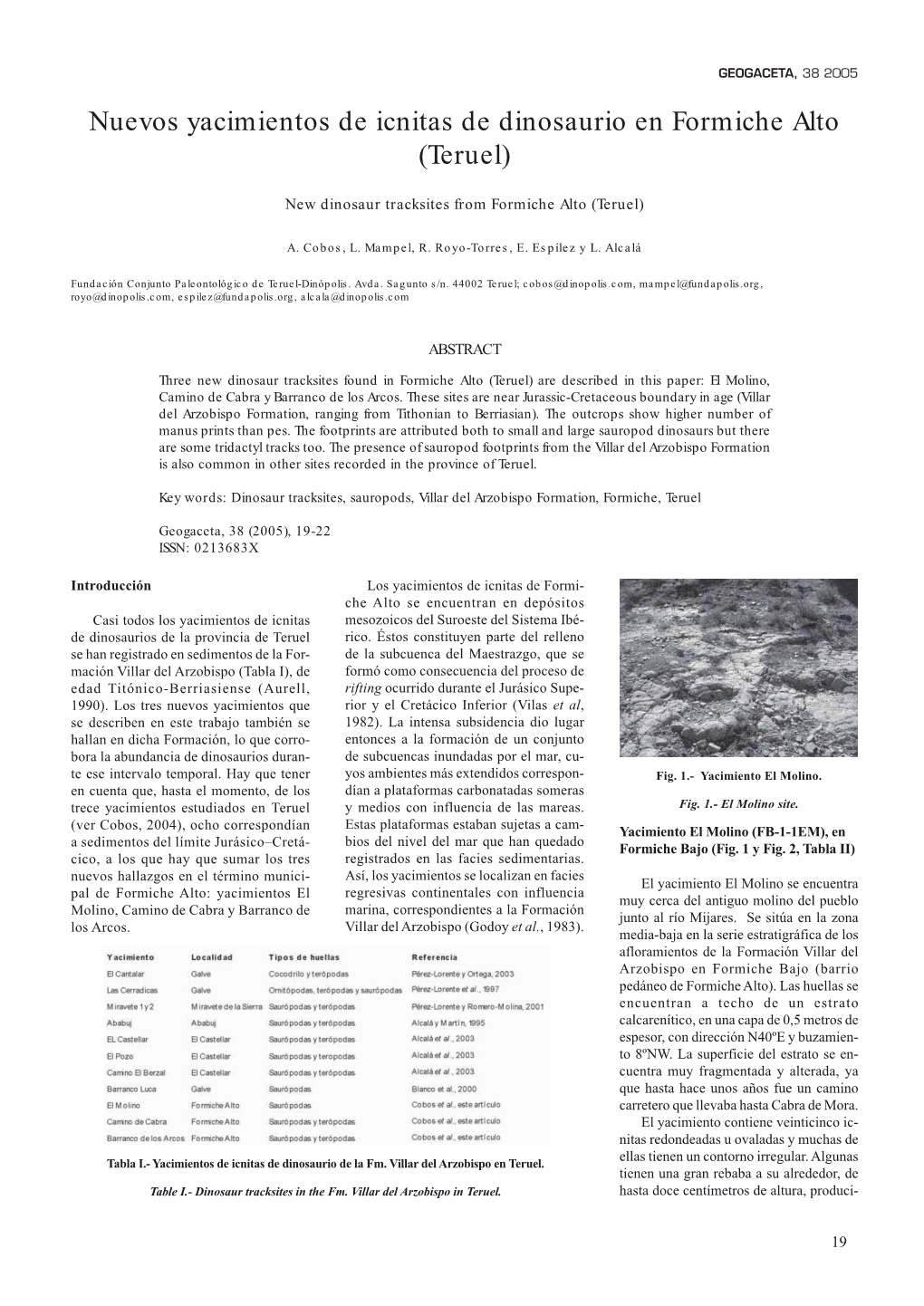 Nuevos Yacimientos De Icnitas De Dinosaurio En Formiche Alto (Teruel)