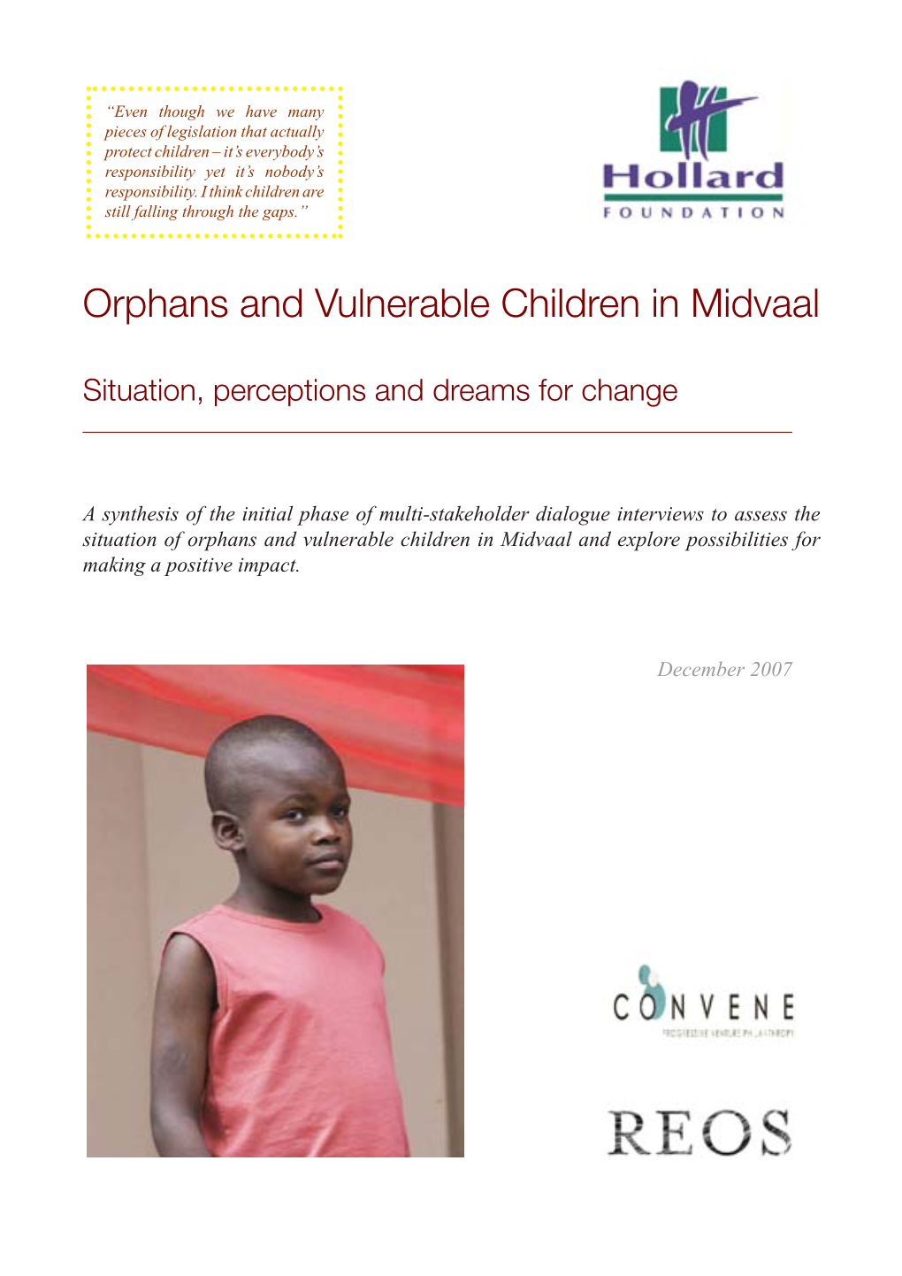 Orphans and Vulnerable Children in Midvaal
