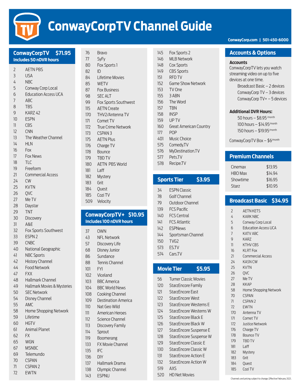 Conwaycorptv Channel Guide