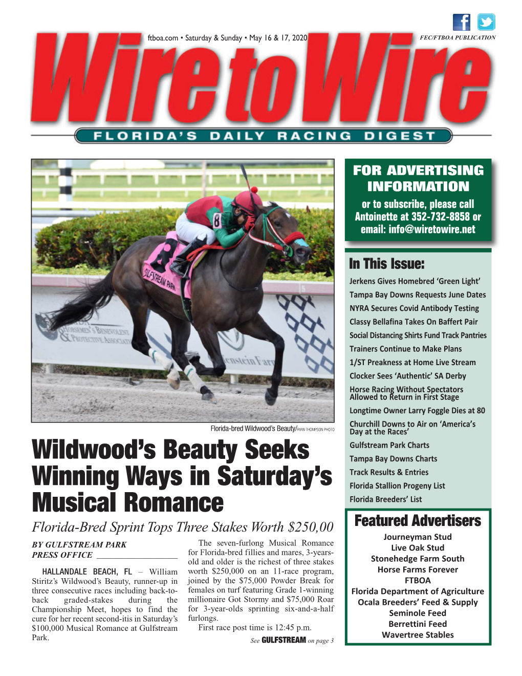 Wildwood's Beauty Seeks Winning Ways in Saturday's Musical Romance