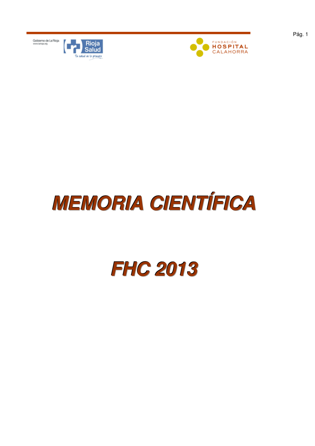 Memoria Científica Fhc 2013