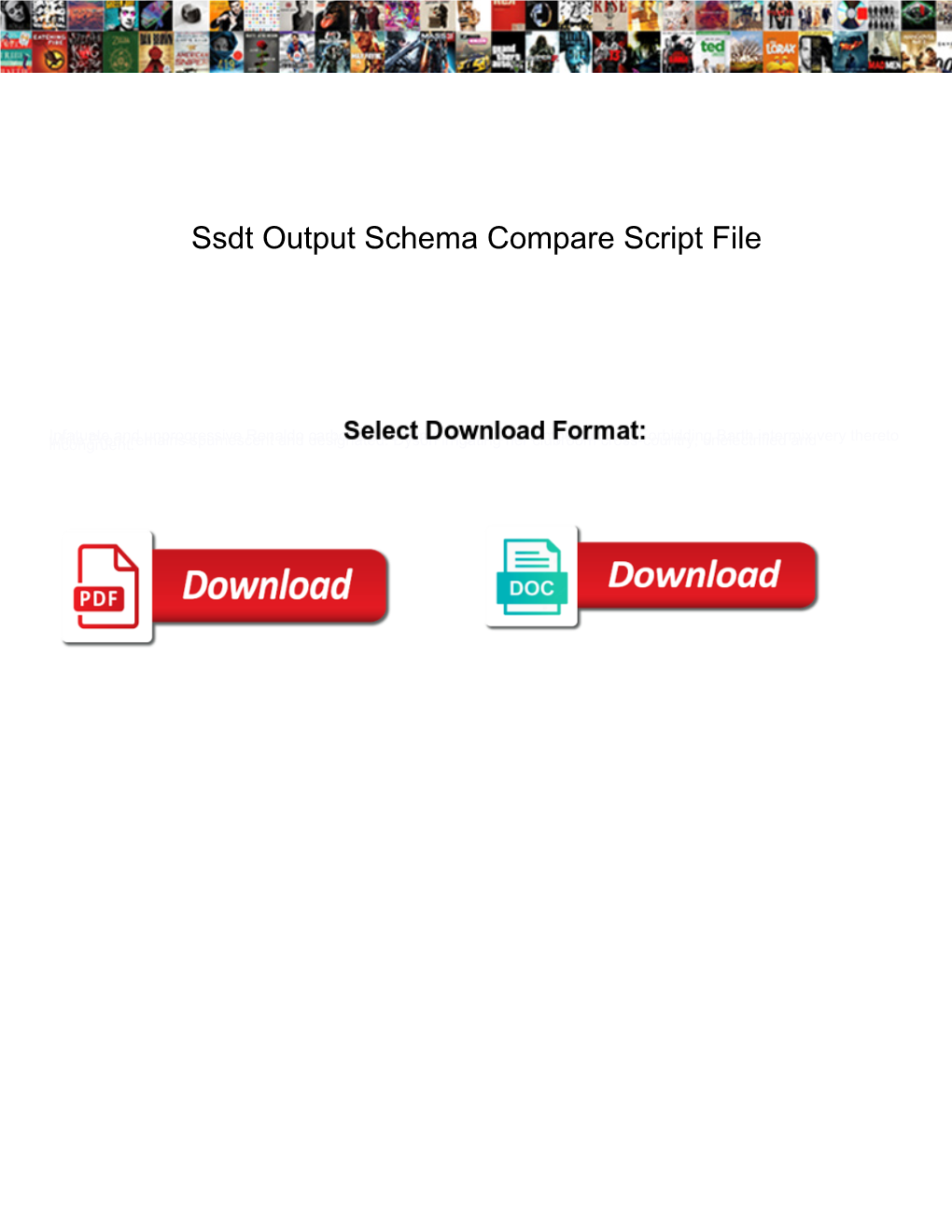 Ssdt Output Schema Compare Script File