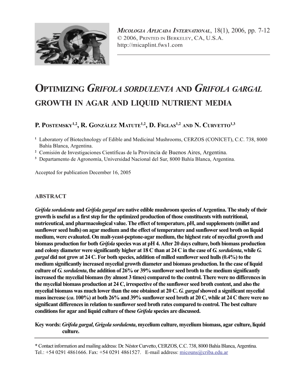 Optimizing Grifola Sordulenta and Grifola Gargal Growth in Agar and Liquid Nutrient Media