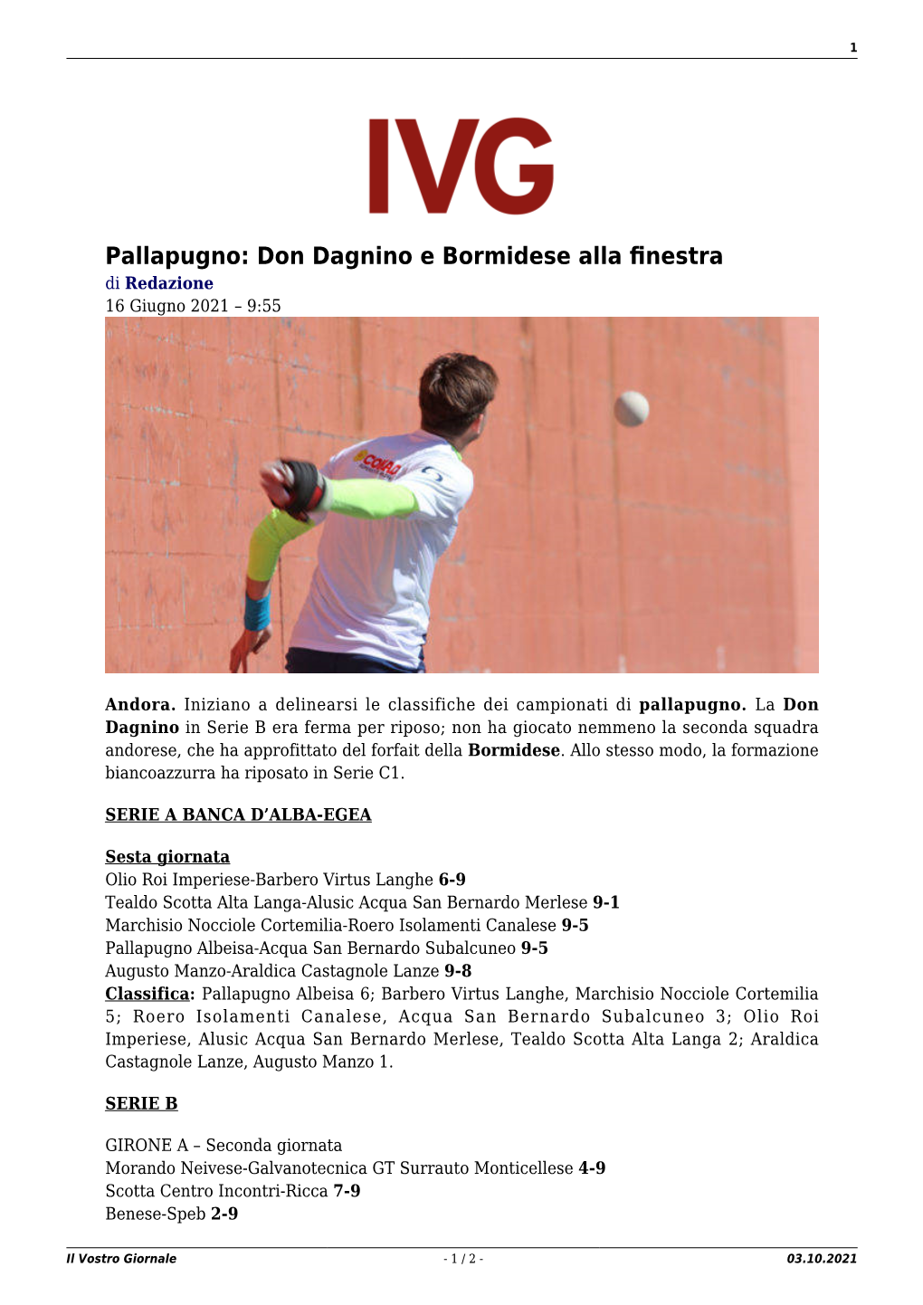 Il Vostro Giornale - 1 / 2 - 03.10.2021 2