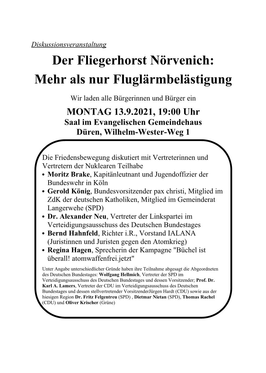 Der Fliegerhorst Nörvenich: Mehr Als Nur Fluglärmbelästigung