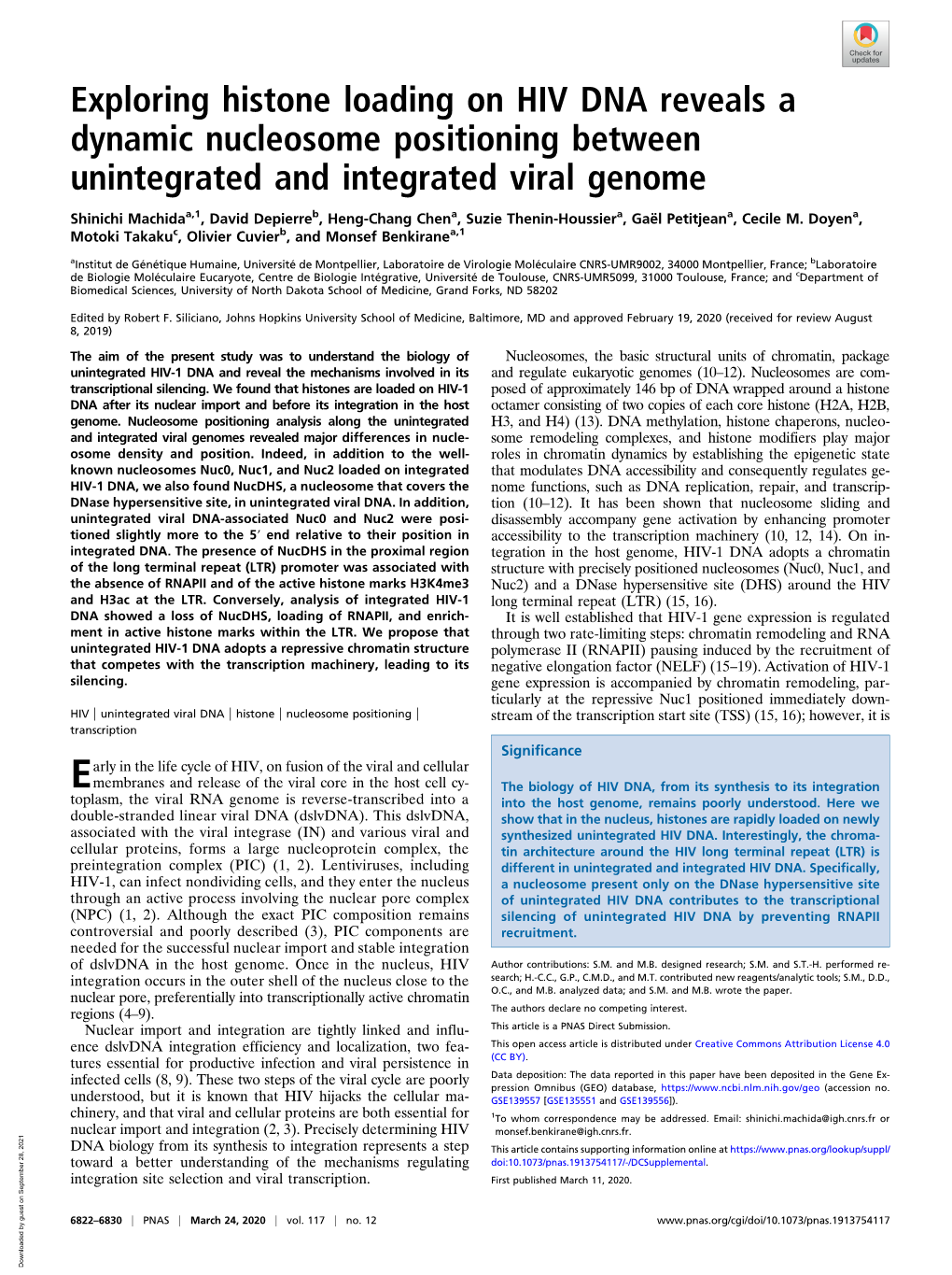 Exploring Histone Loading on HIV DNA Reveals a Dynamic Nucleosome Positioning Between Unintegrated and Integrated Viral Genome