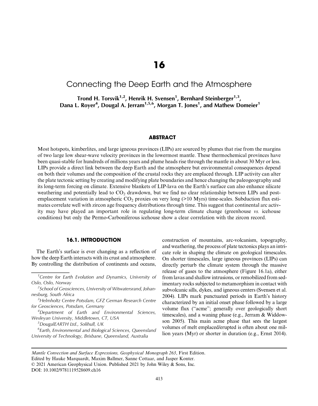 Mantle Convection and Surface Expressions, Geophysical Monograph 263, First Edition