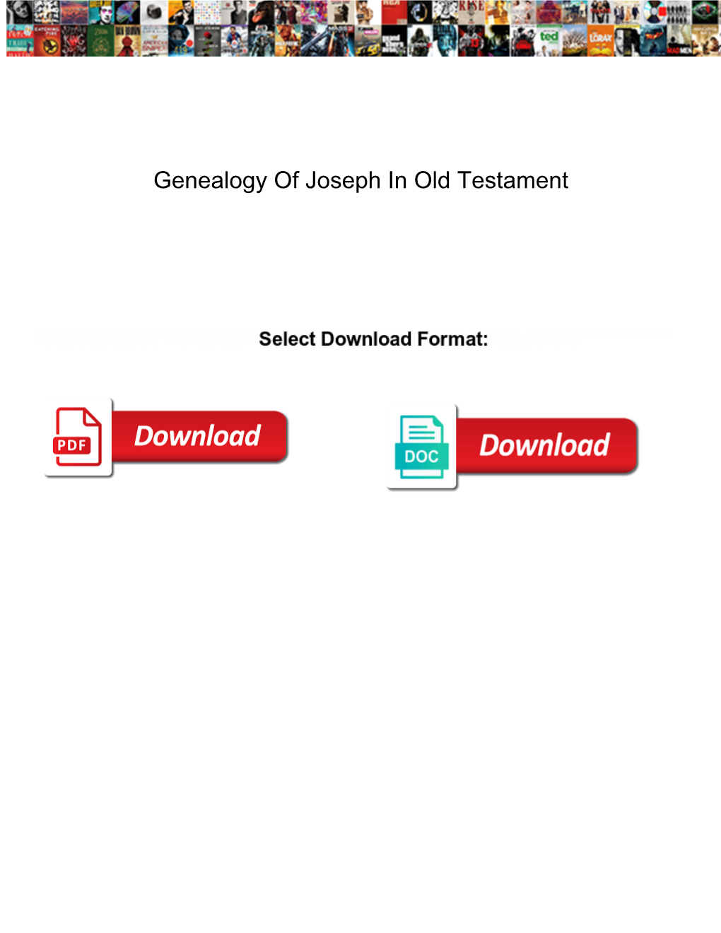 Genealogy of Joseph in Old Testament