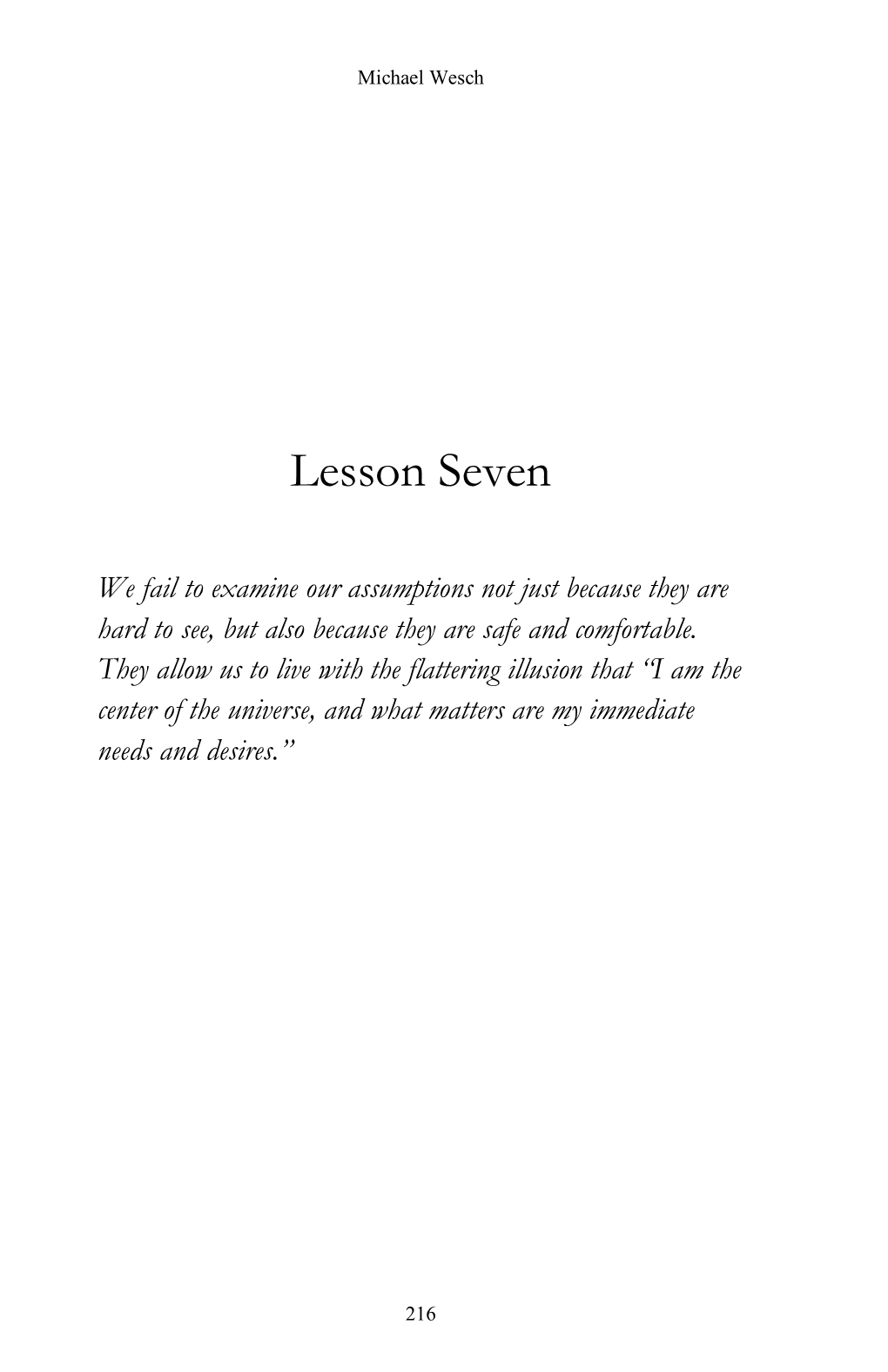 Lesson Seven