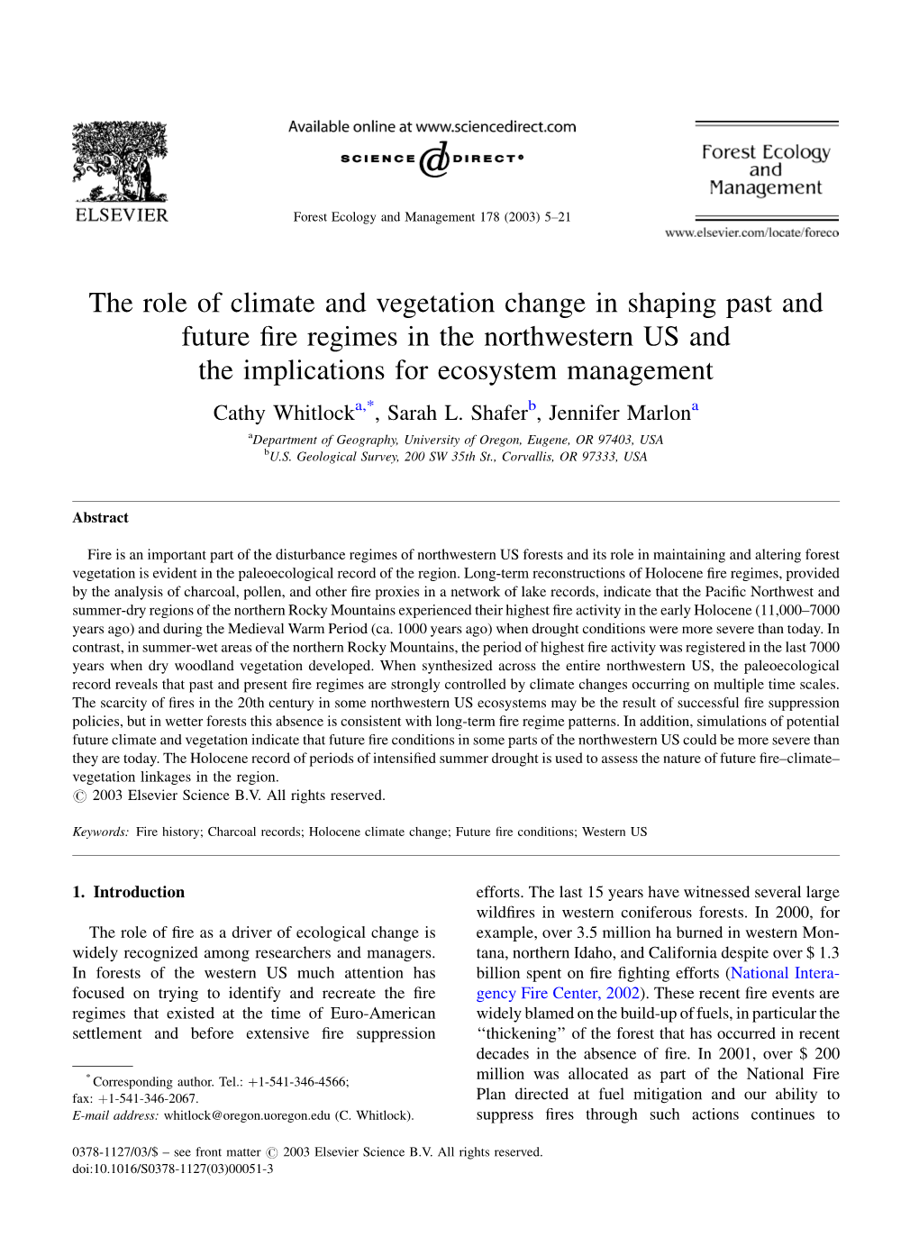 The Role of Climate and Vegetation Change in Shaping Past and Future