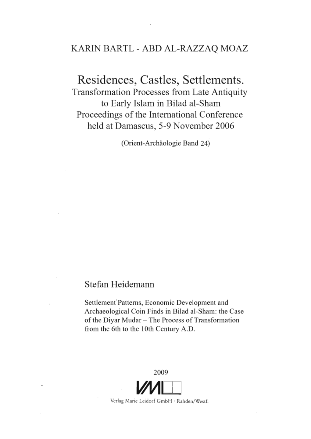 Residences, Castles, Settlements