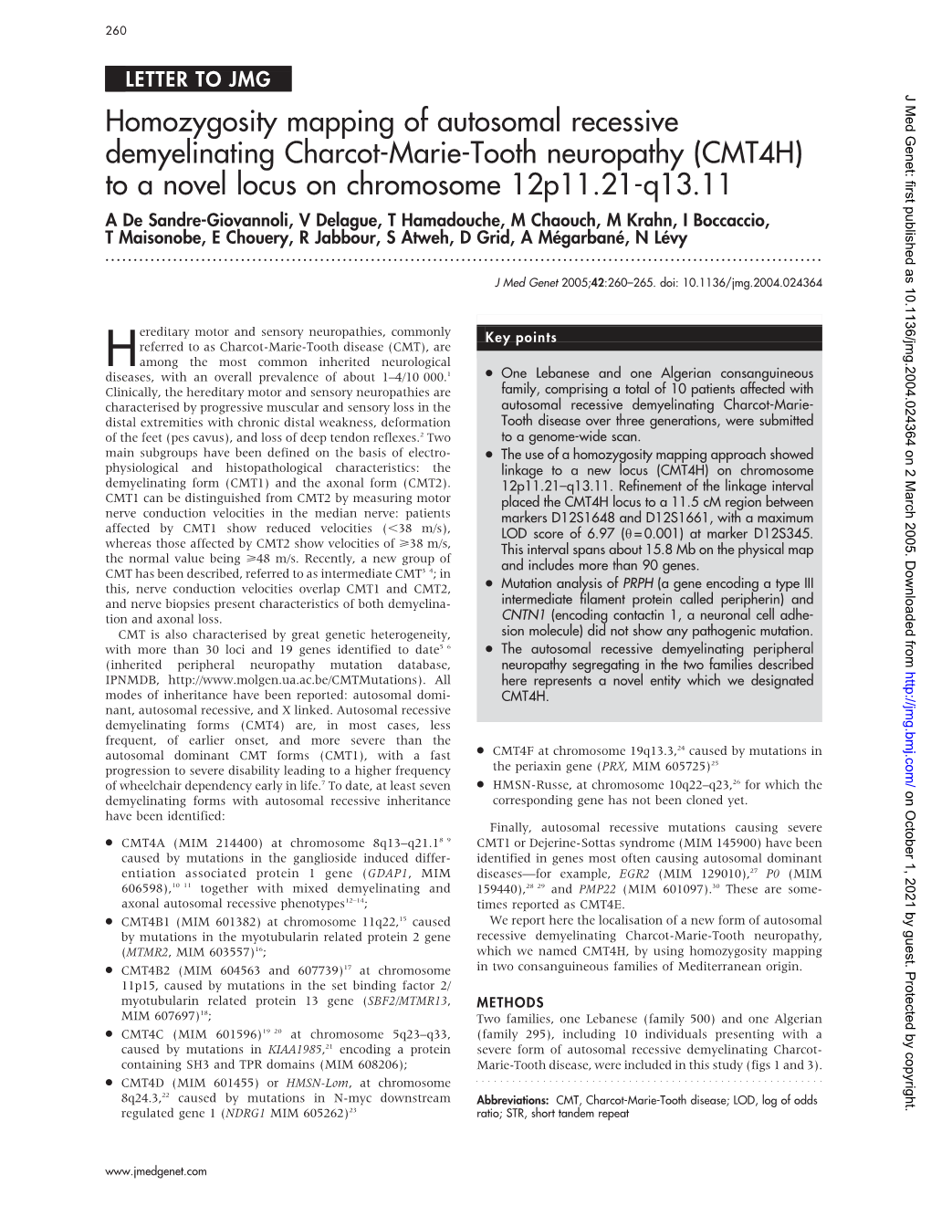 Homozygosity Mapping of Autosomal