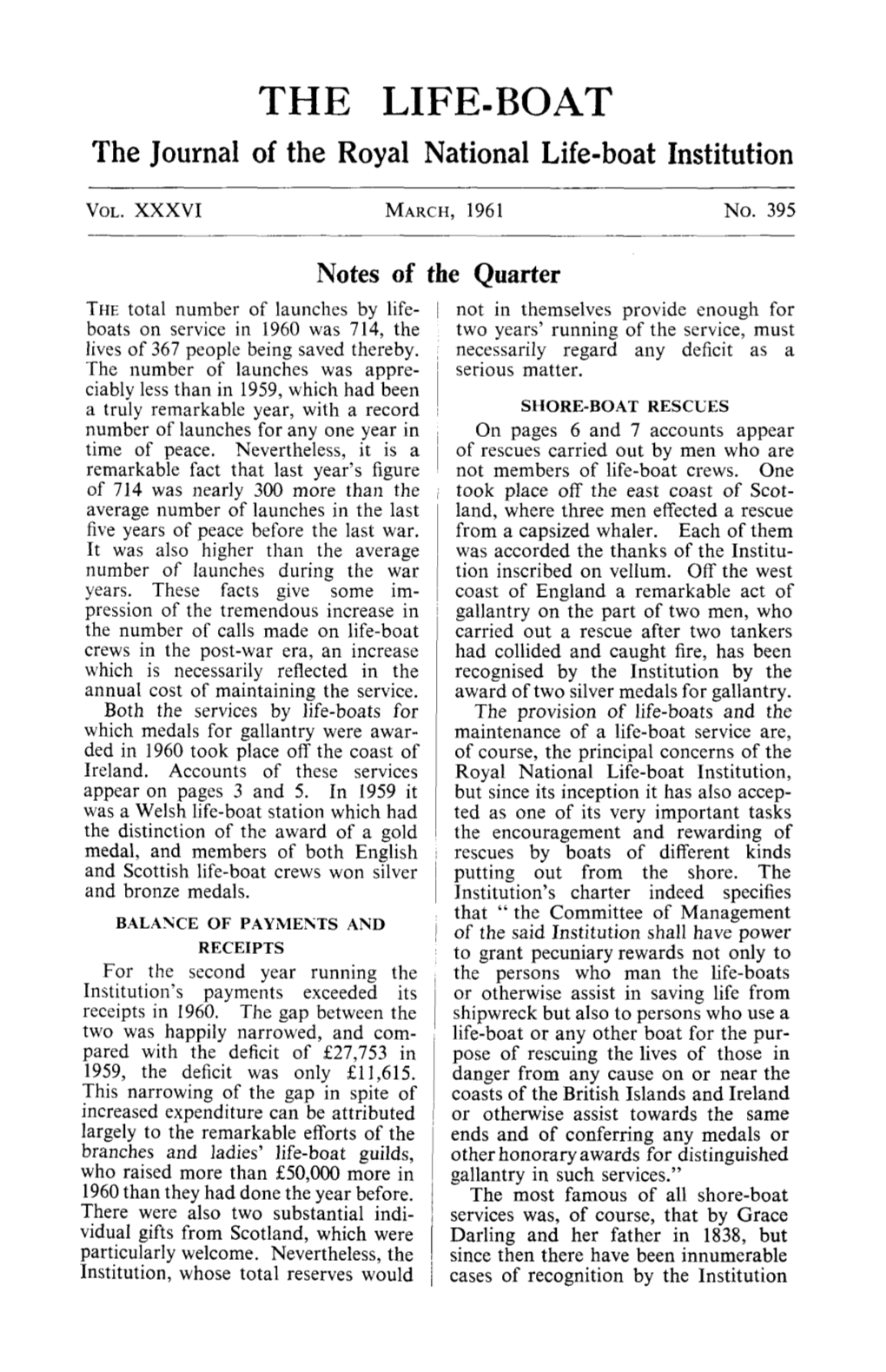 The Journal of the Royal National Life-Boat Institution