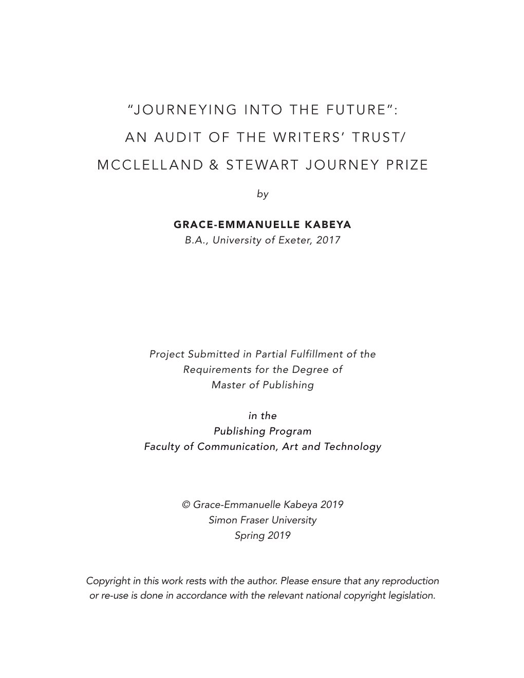 Mcclelland & Stewart Journey Prize