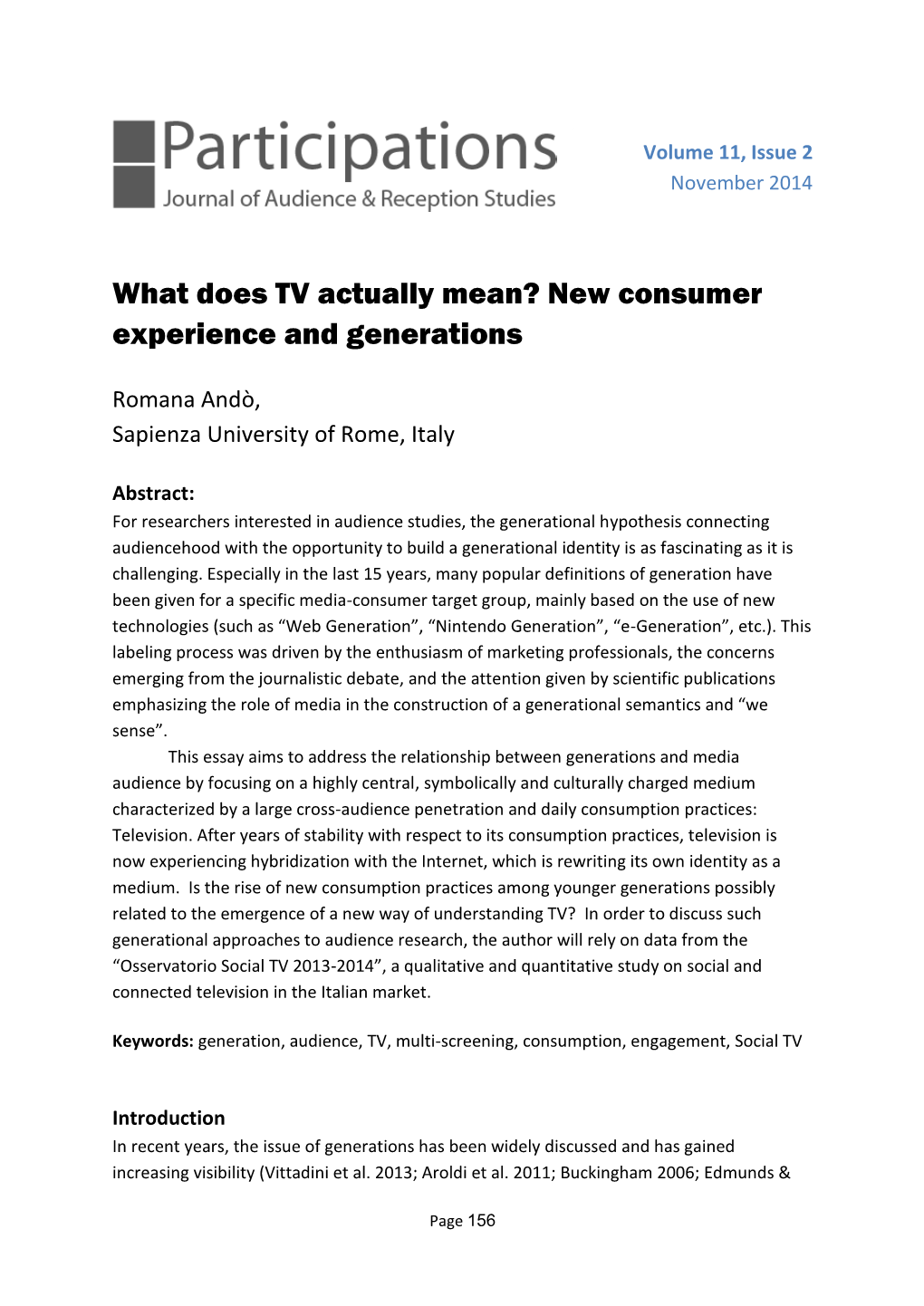 What Does TV Actually Mean? New Consumer Experience and Generations