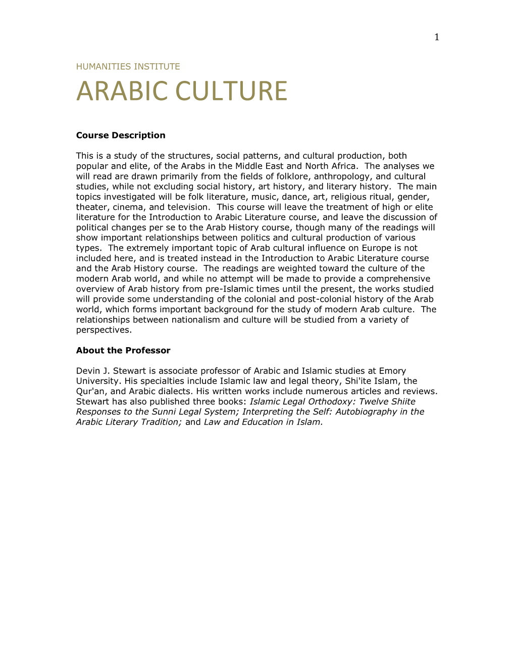 Arabic Culture