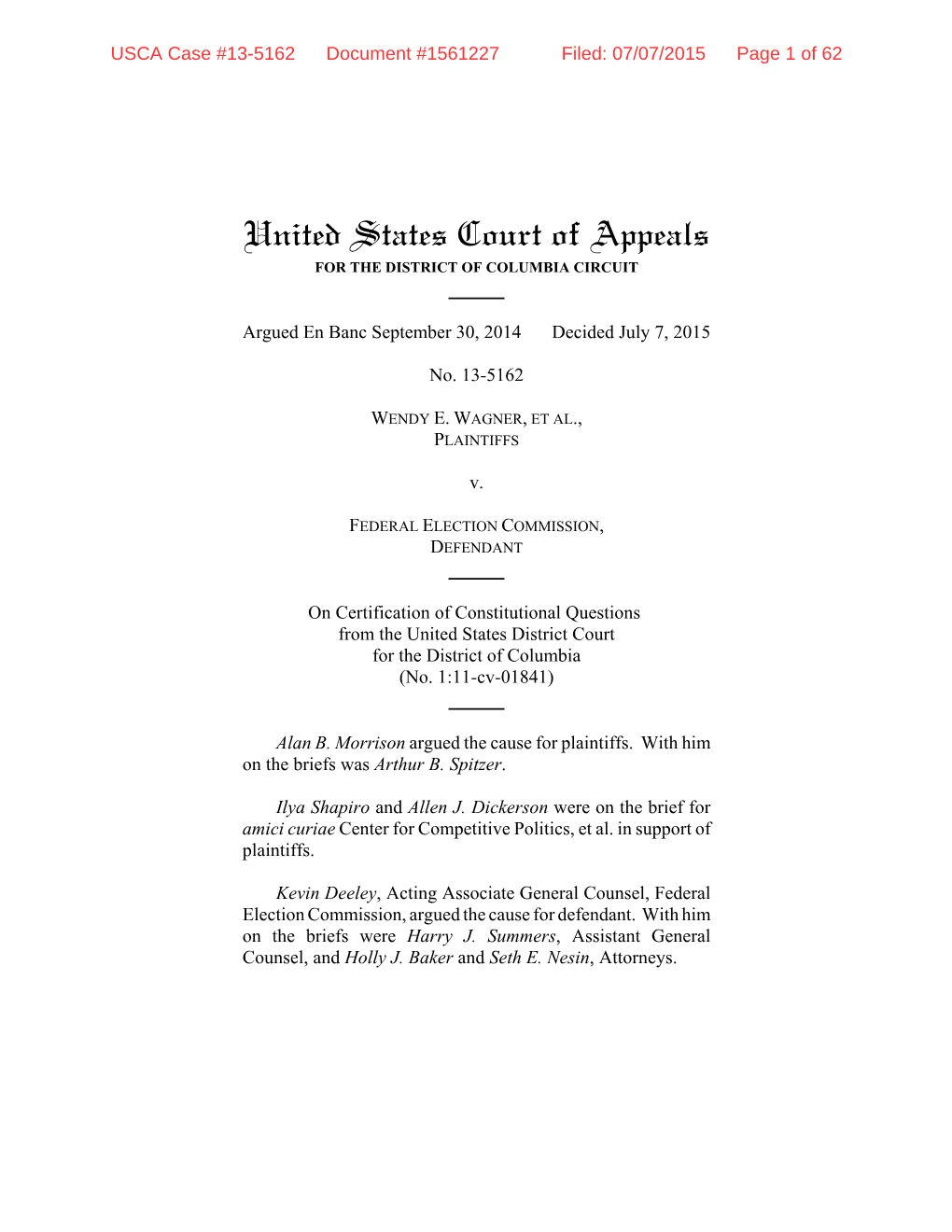 United States Court of Appeals for the DISTRICT of COLUMBIA CIRCUIT