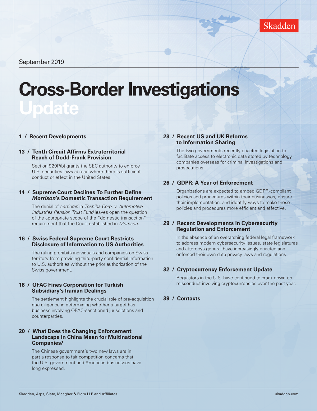 Cross-Border Investigations Update