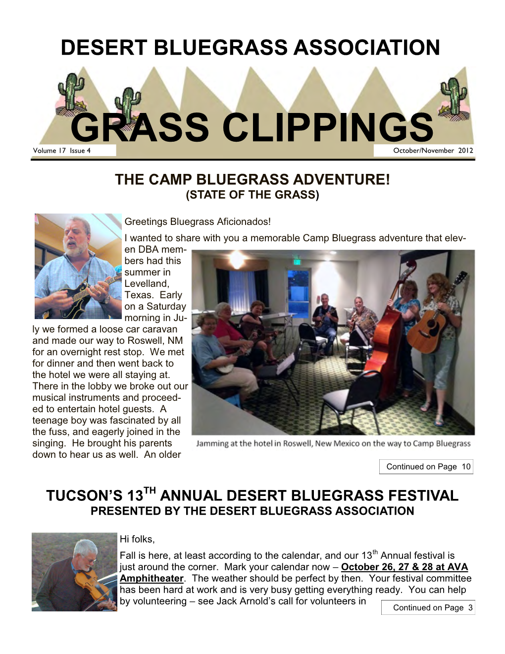 GRASS CLIPPINGS Volume 17 Issue 4 October/November 2012