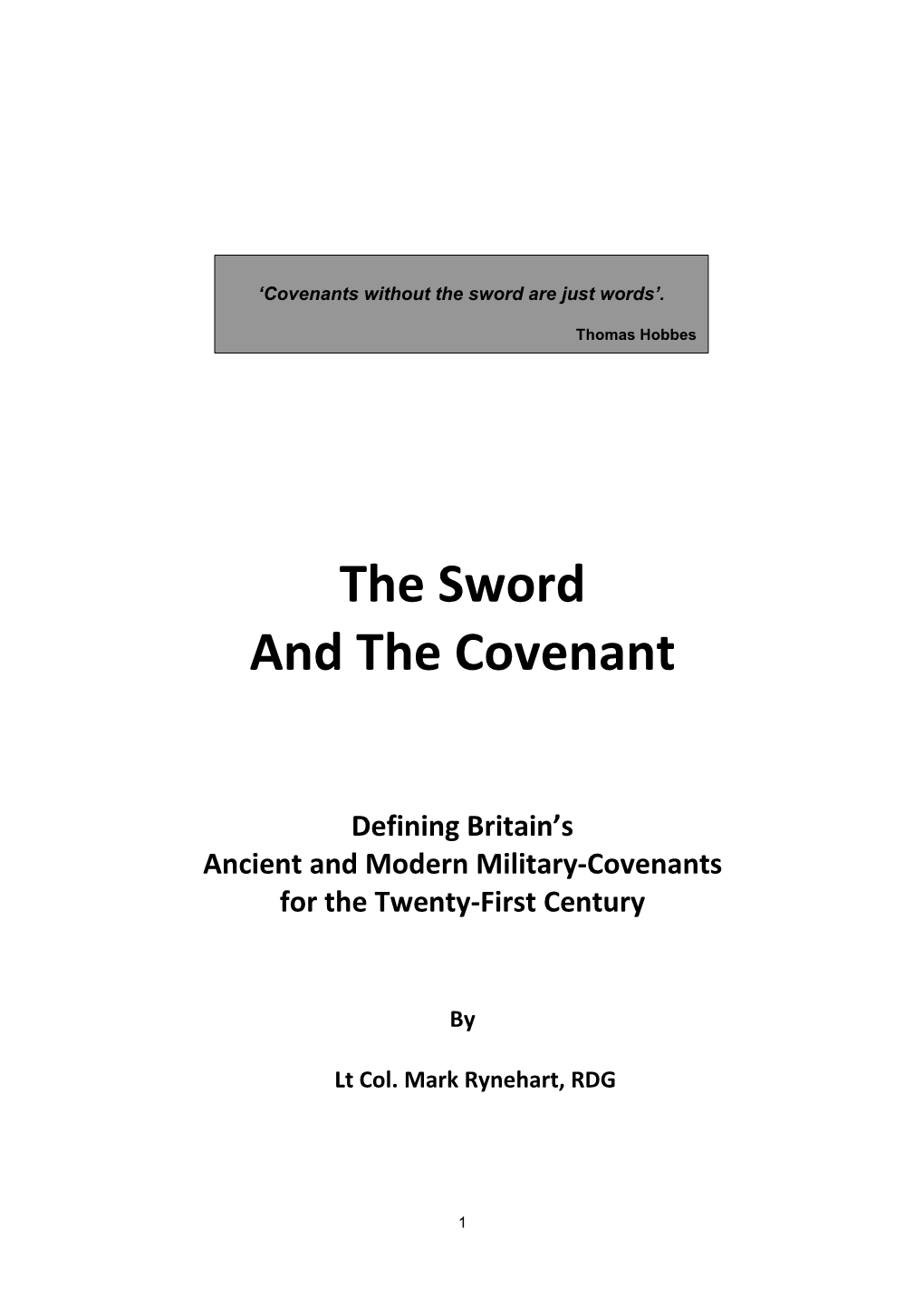 The Sword and the Covenant