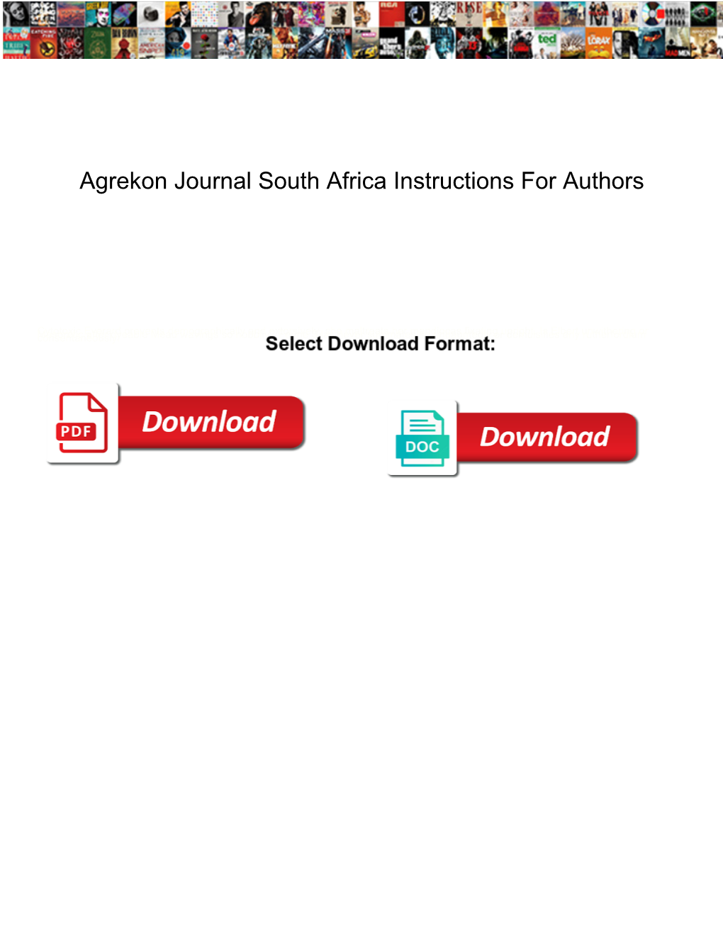Agrekon Journal South Africa Instructions for Authors
