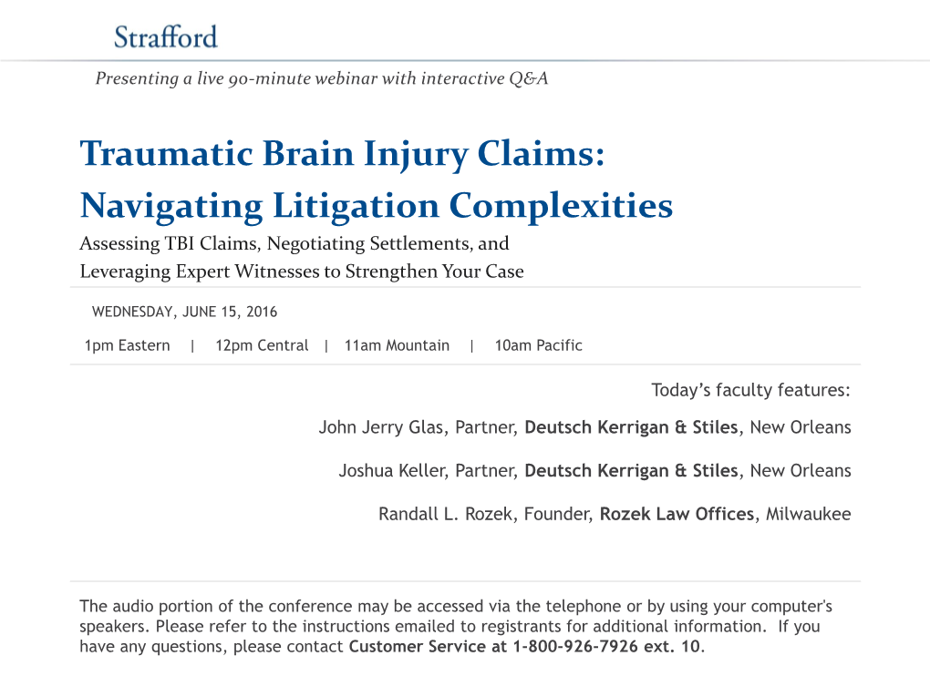 Traumatic Brain Injury Claims