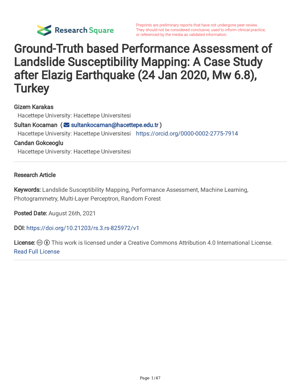 A Case Study After Elazig Earthquake (24 Jan 2020, Mw 6.8), Turkey