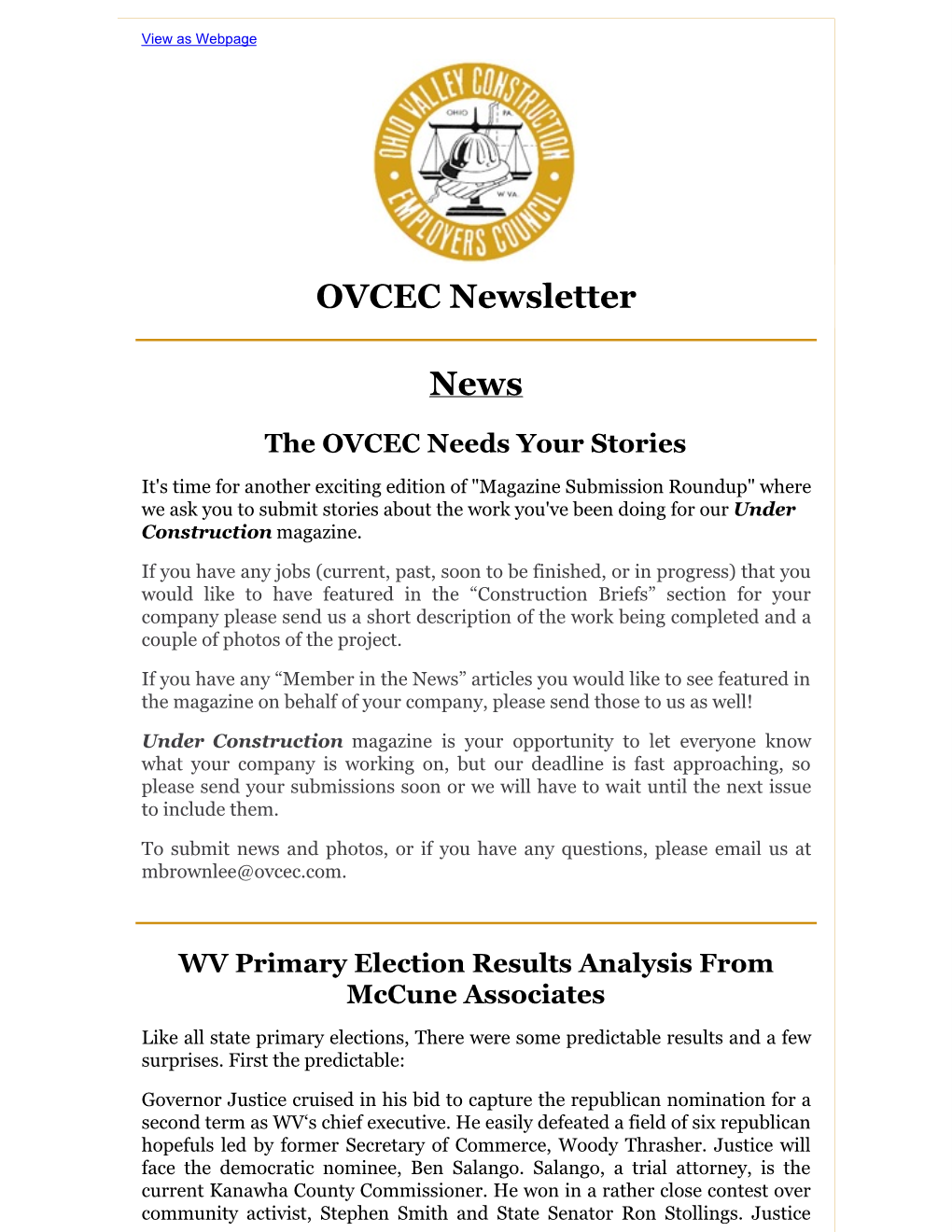 OVCEC Newsletter News