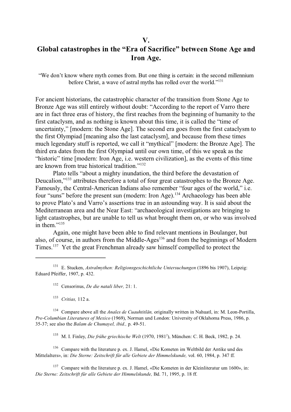 V. Global Catastrophes in the “Era of Sacrifice” Between Stone Age and Iron Age