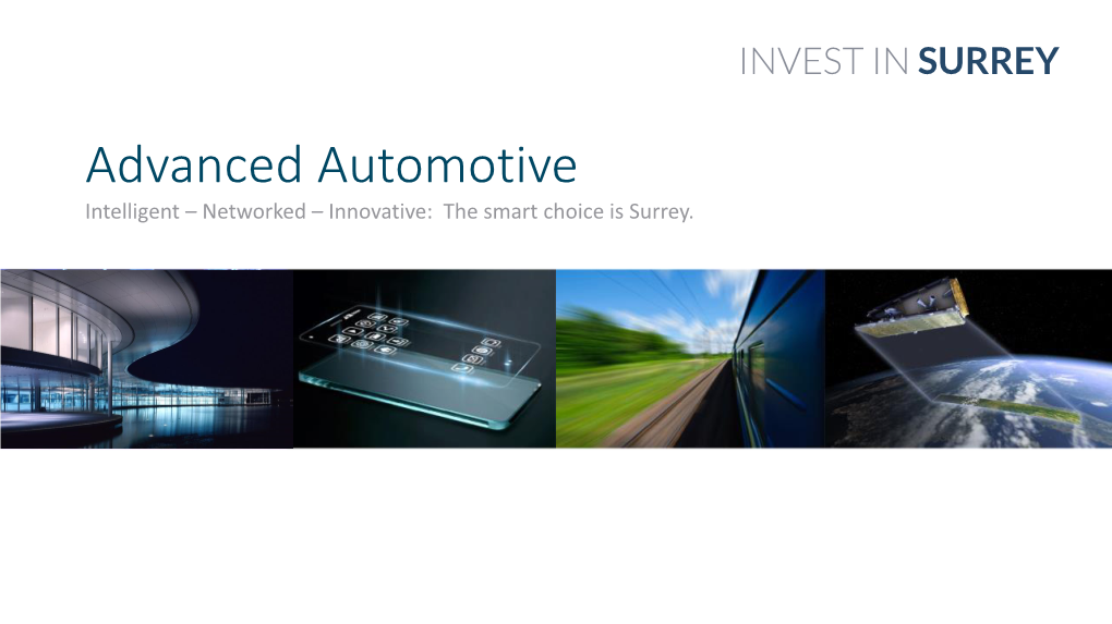 Advanced Automotive Intelligent – Networked – Innovative: the Smart Choice Is Surrey