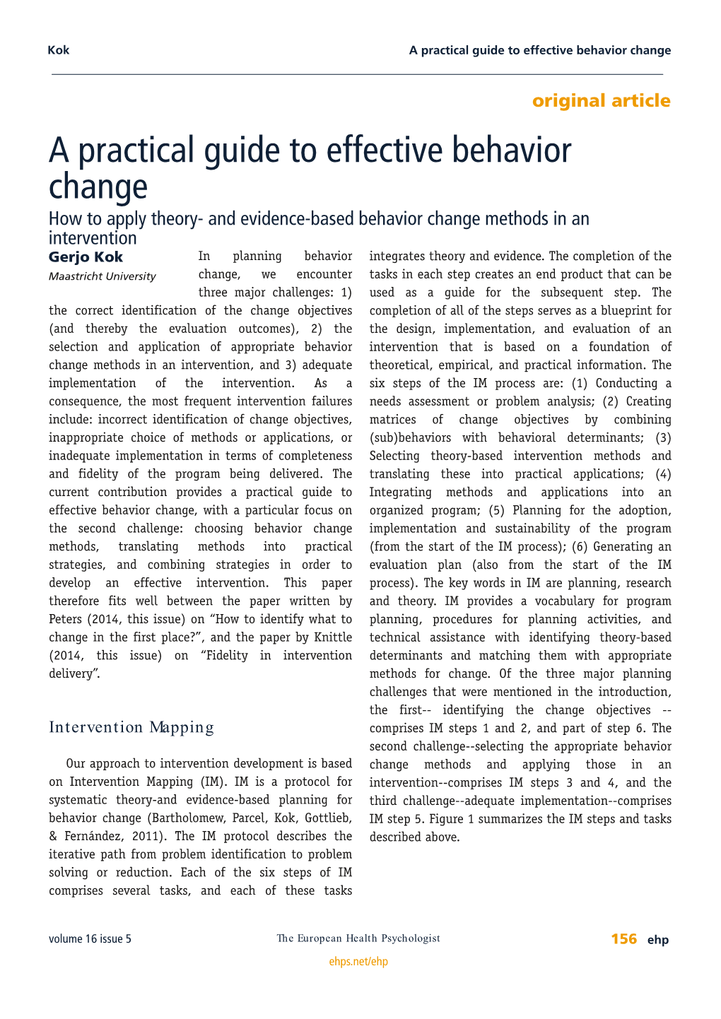 A Practical Guide to Effective Behavior Change