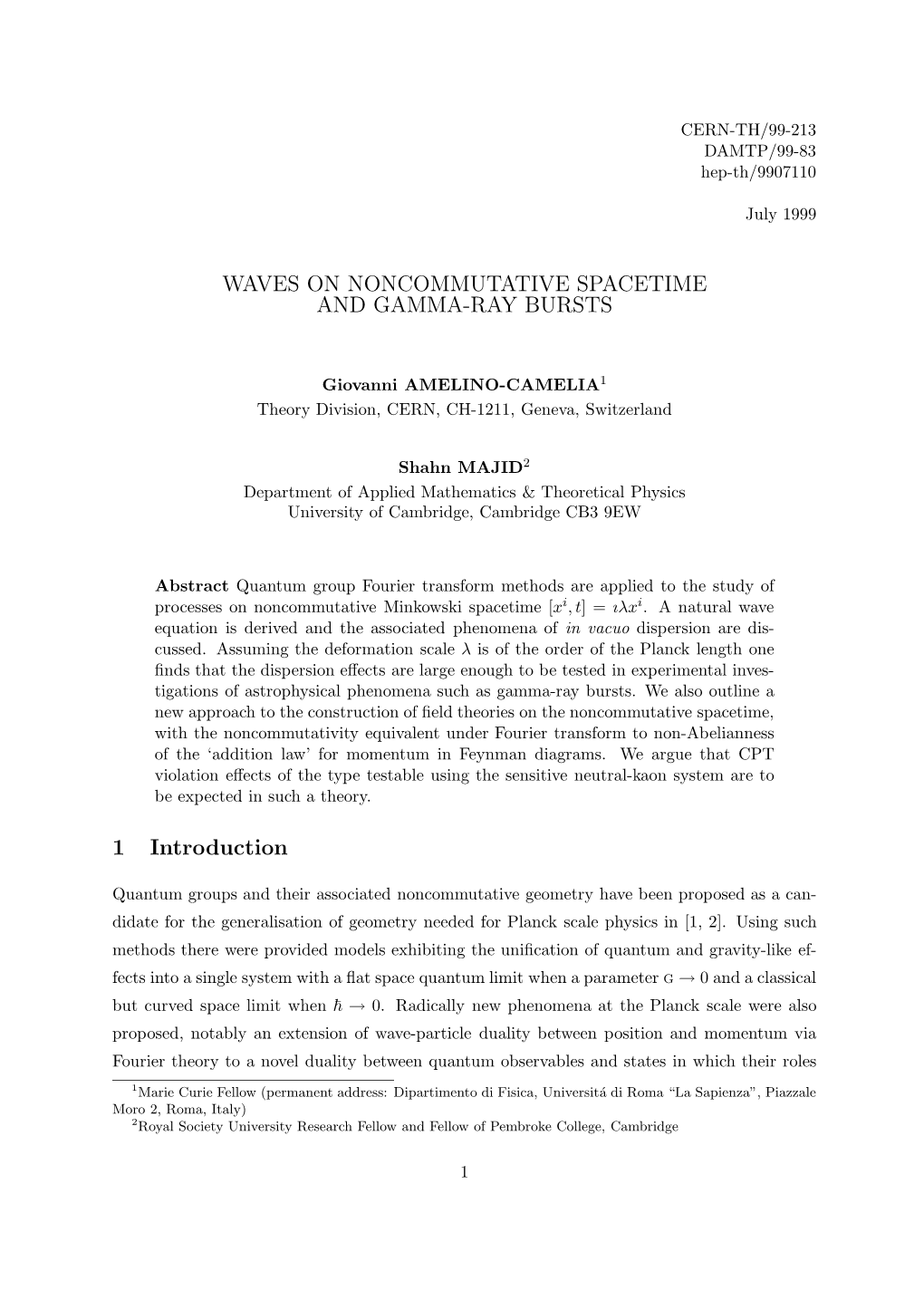 Waves on Noncommutative Spacetime and Gamma-Ray Bursts