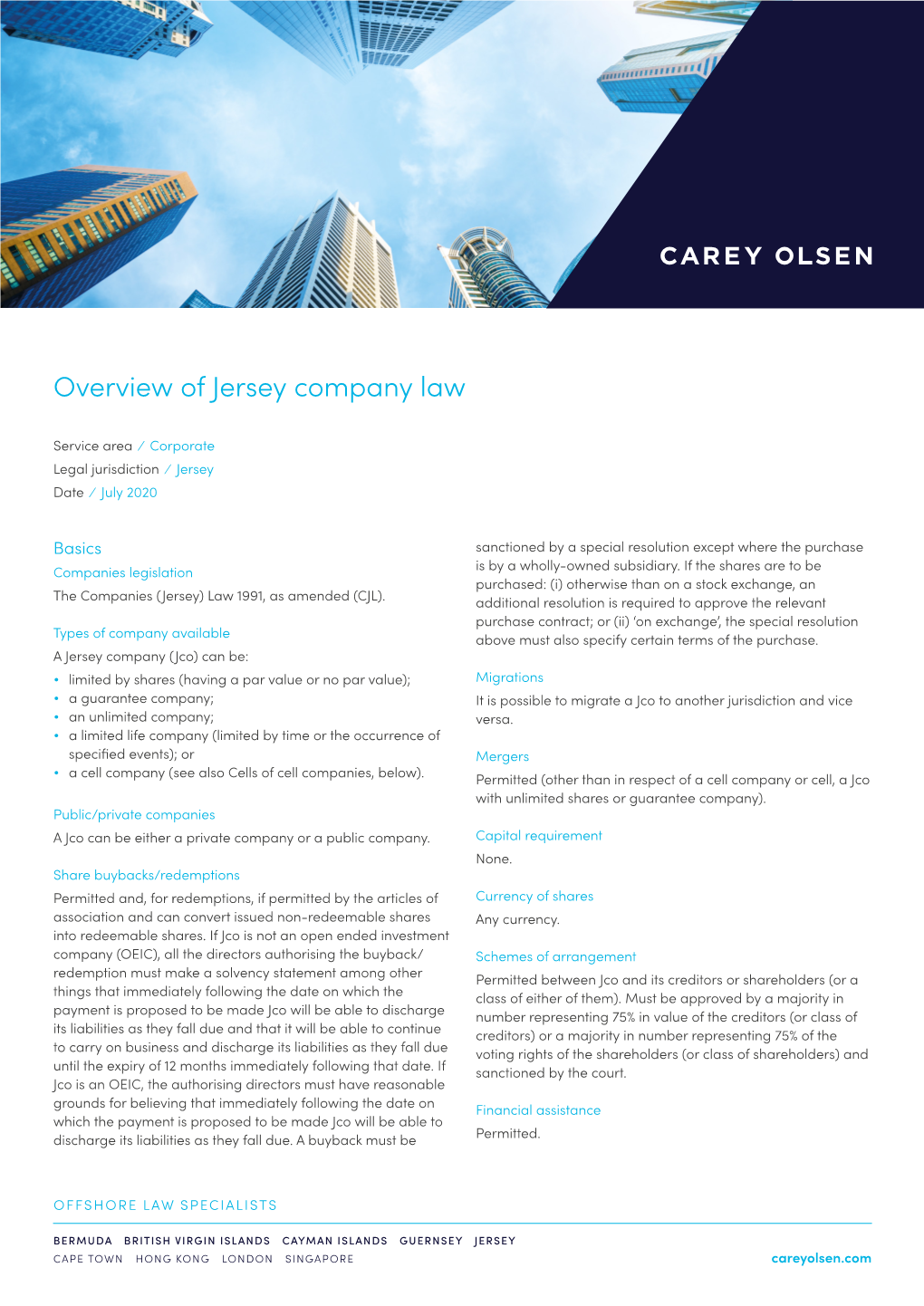 Overview of Jersey Company Law