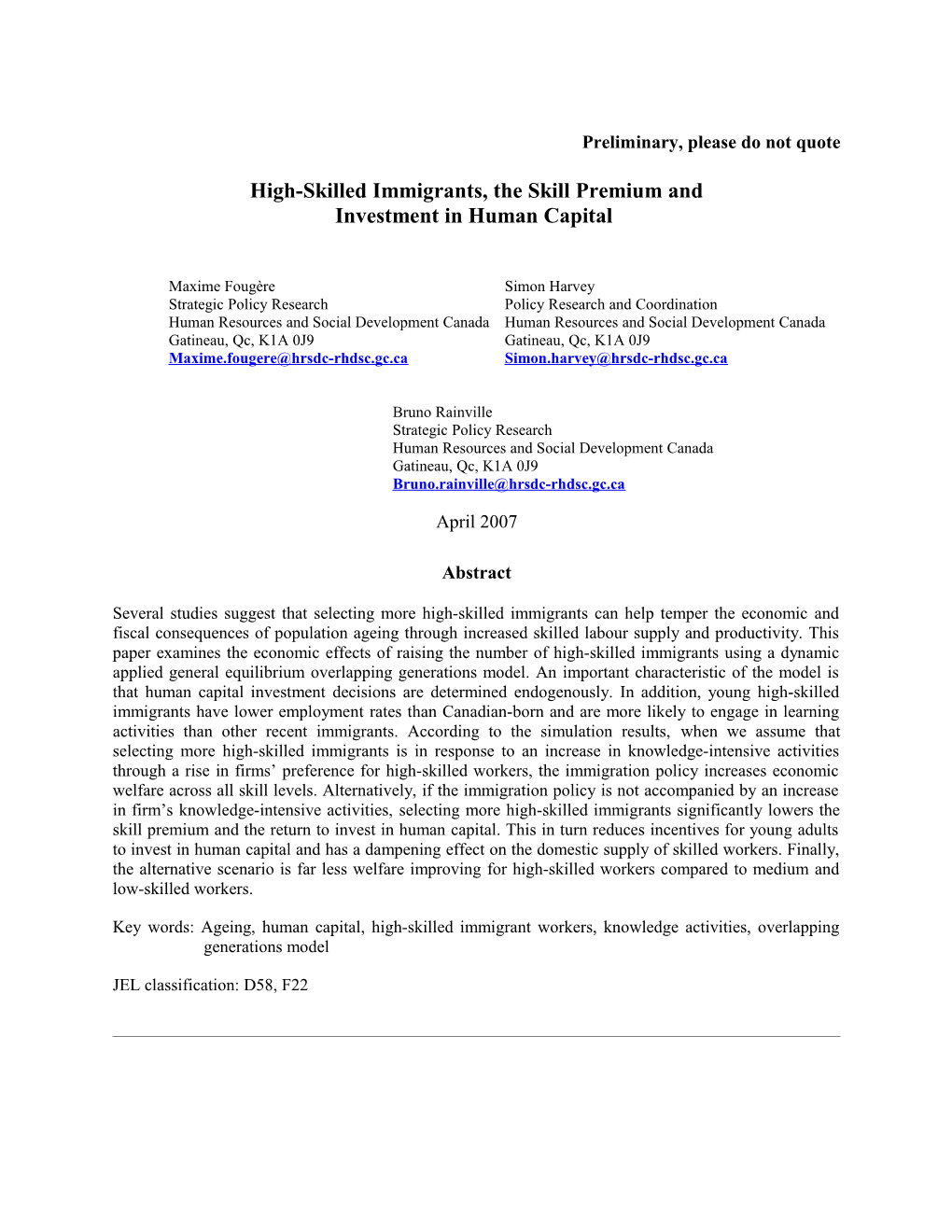 Paper on Migration in an Ageing Society