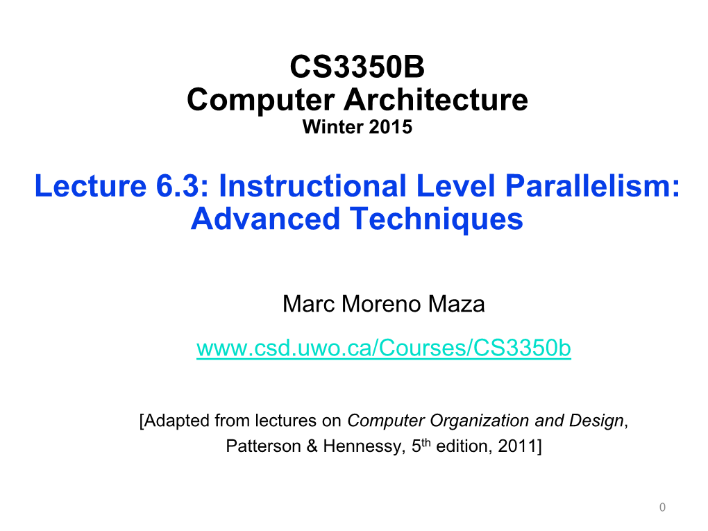 CSE 431. Computer Architecture