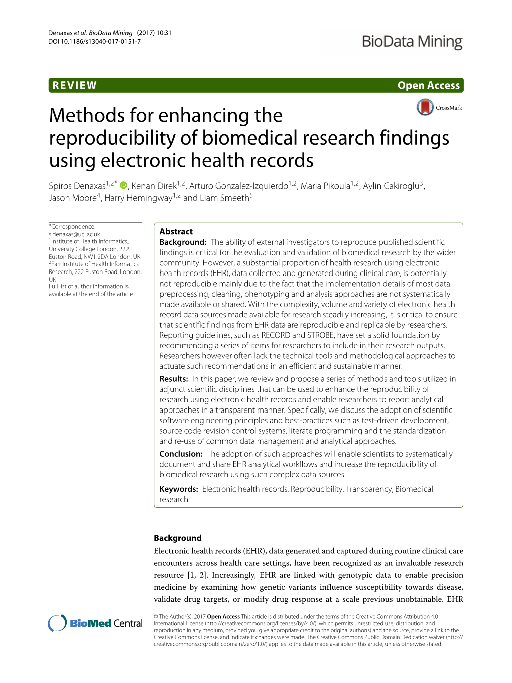 Methods for Enhancing the Reproducibility of Biomedical Research Findings Using Electronic Health Records