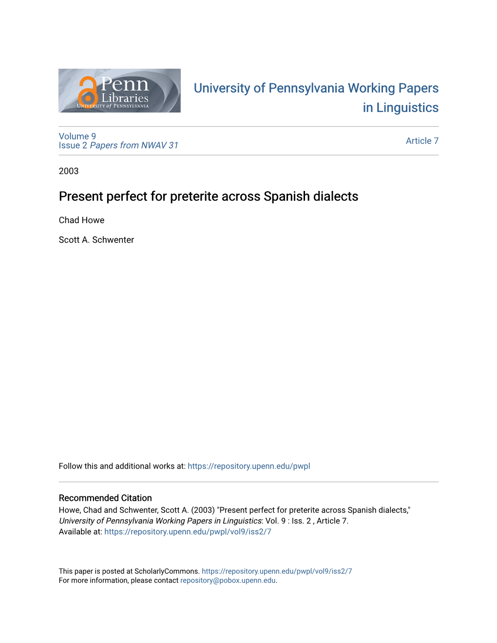 Present Perfect for Preterite Across Spanish Dialects