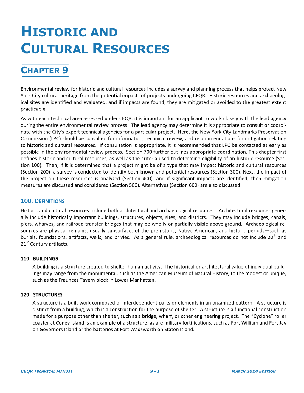 Historic and Cultural Resources
