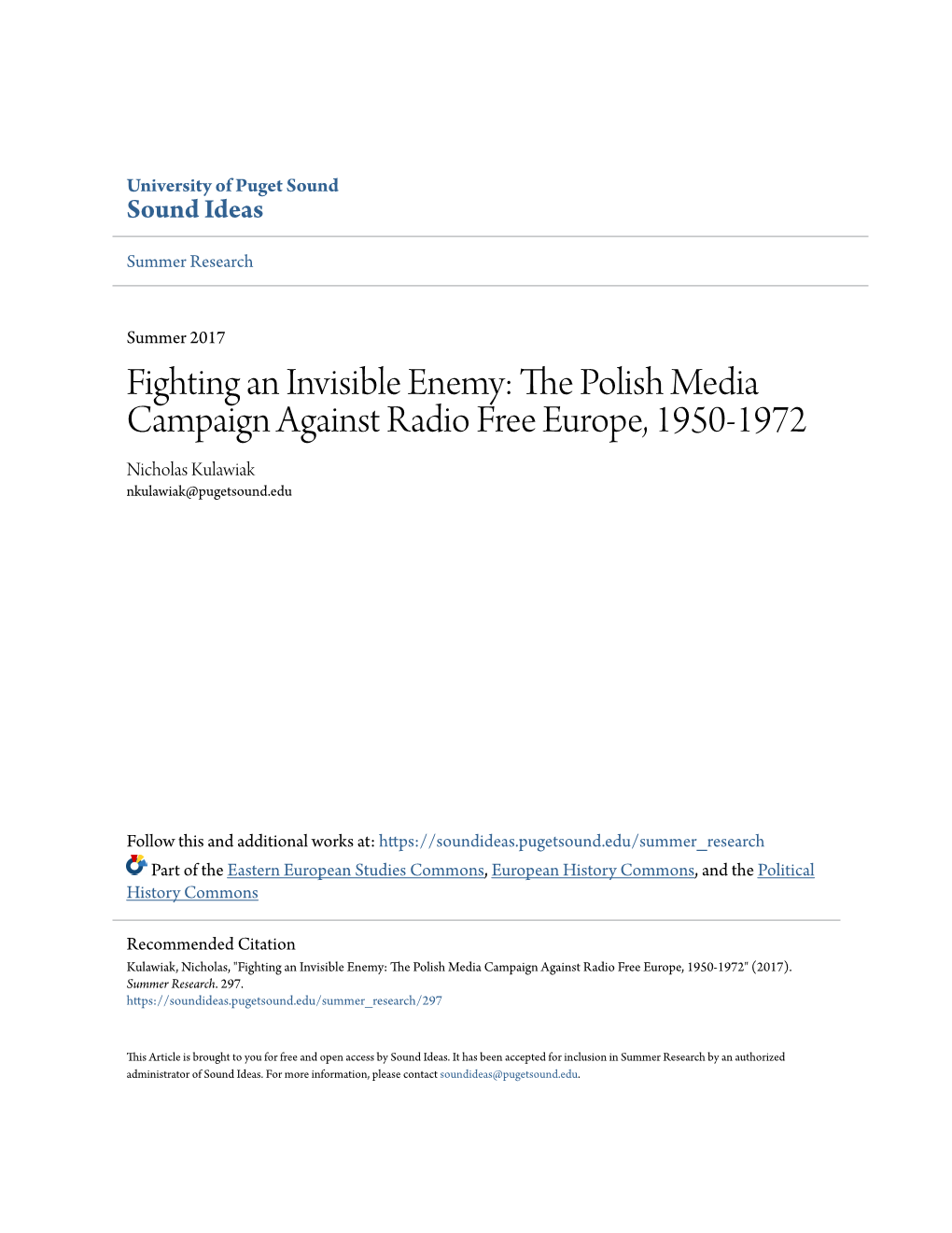 The Polish Media Campaign Against Radio Free Europe