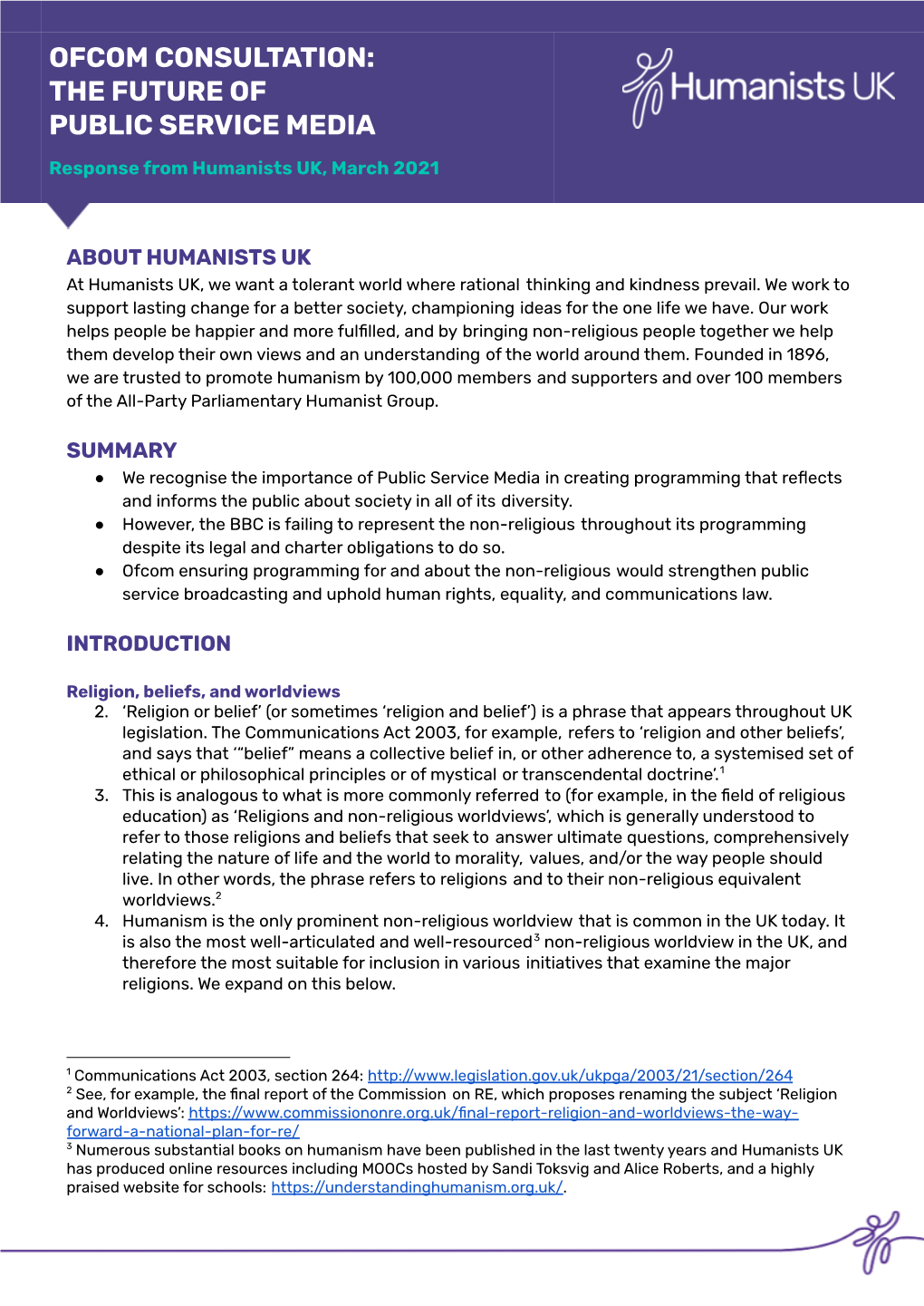 Humanists UK, March 2021