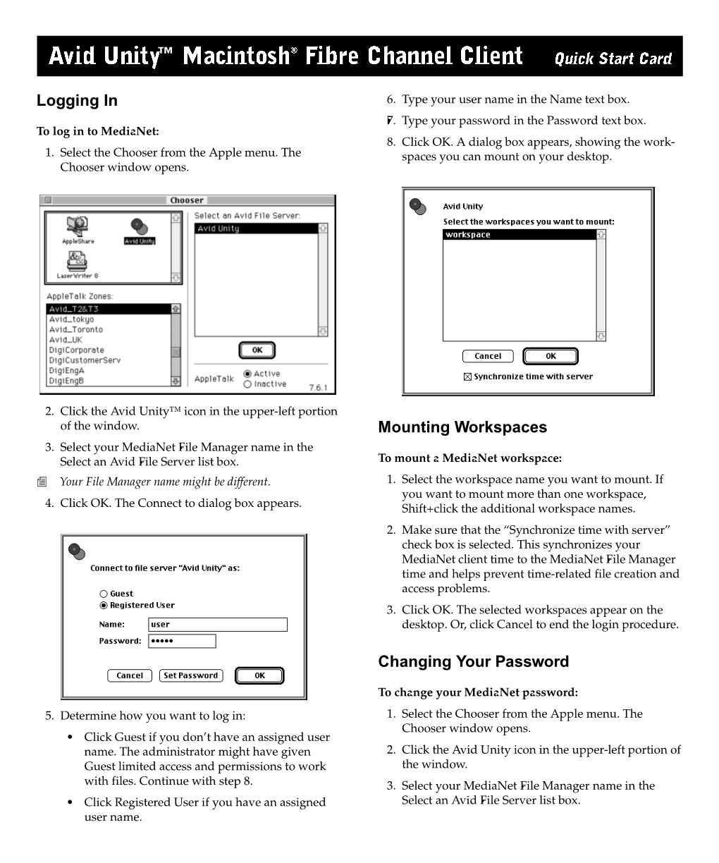 Medianet Macintosh Fibre Channel Quick Start Card