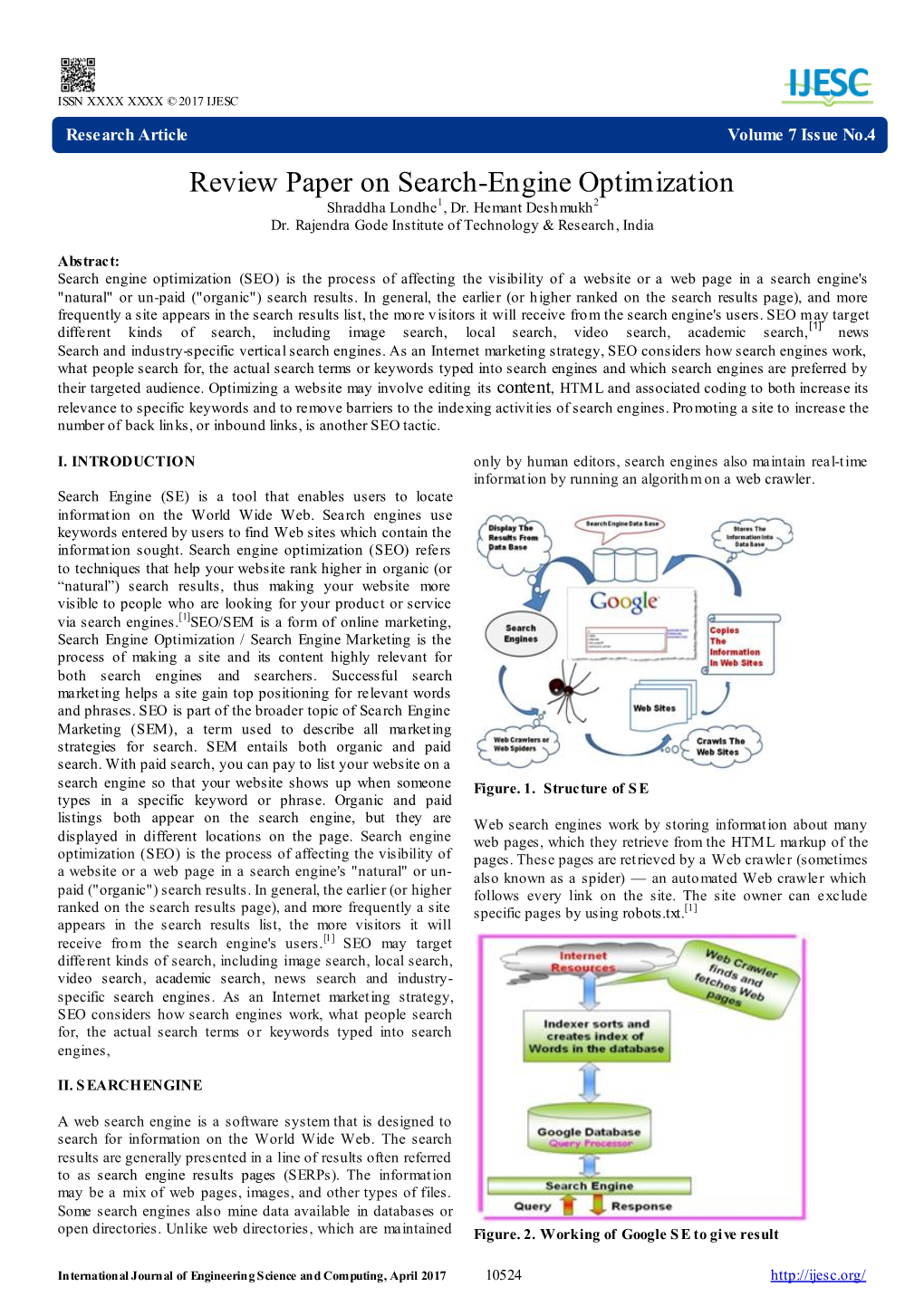 Review Paper on Search-Engine Optimization Shraddha Londhe1, Dr