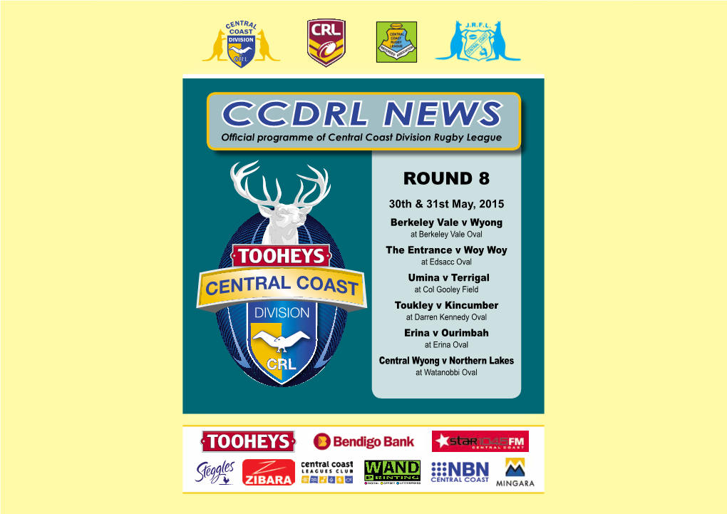 CCDRL NEWS Official Programme of Central Coast Division Rugby League
