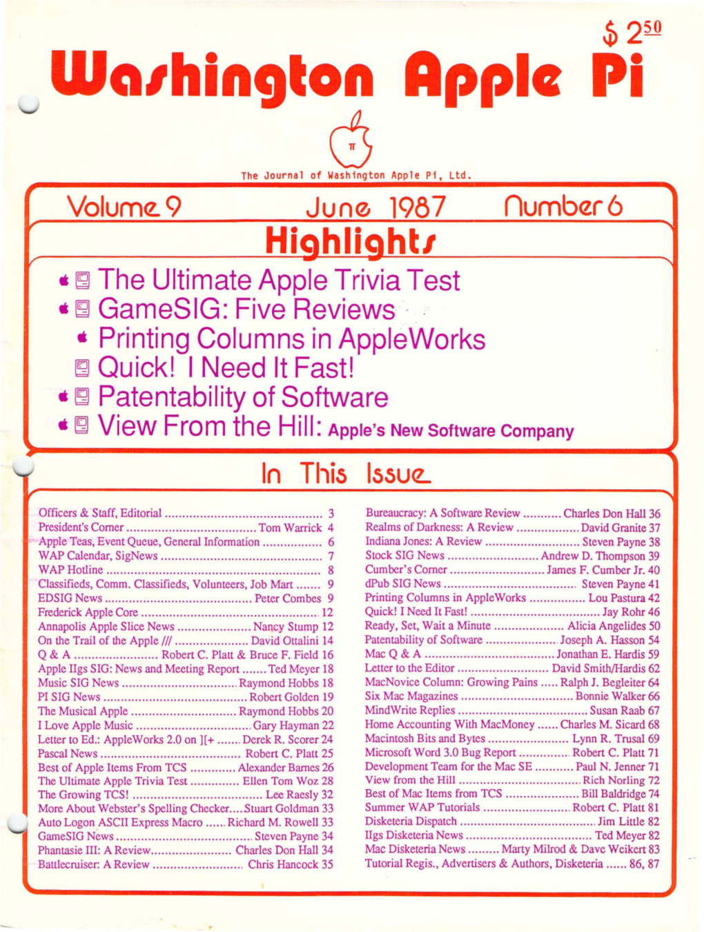 Washington Apple Pi Journal, June 1987