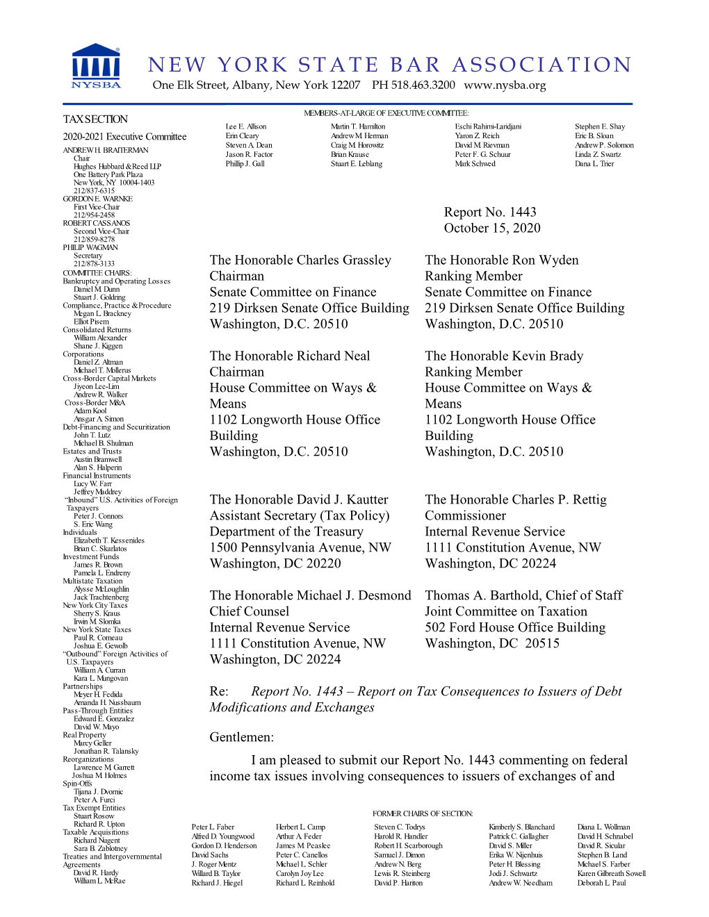 Tax Section Report 1443