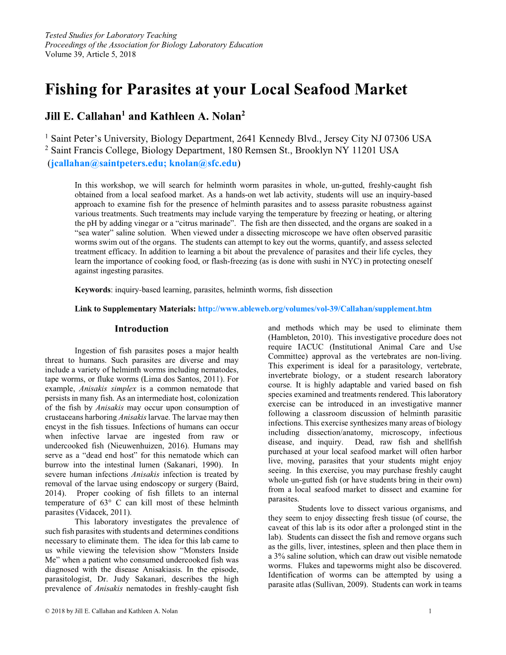 Fishing for Parasites at Your Local Seafood Market