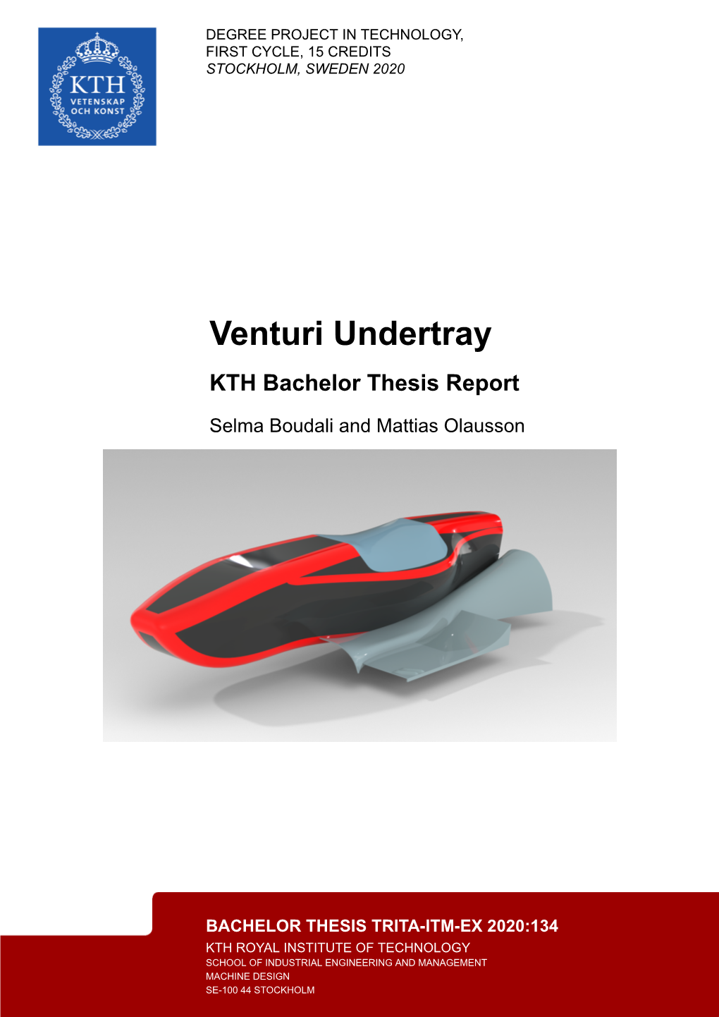 Venturi Undertray KTH Bachelor Thesis Report