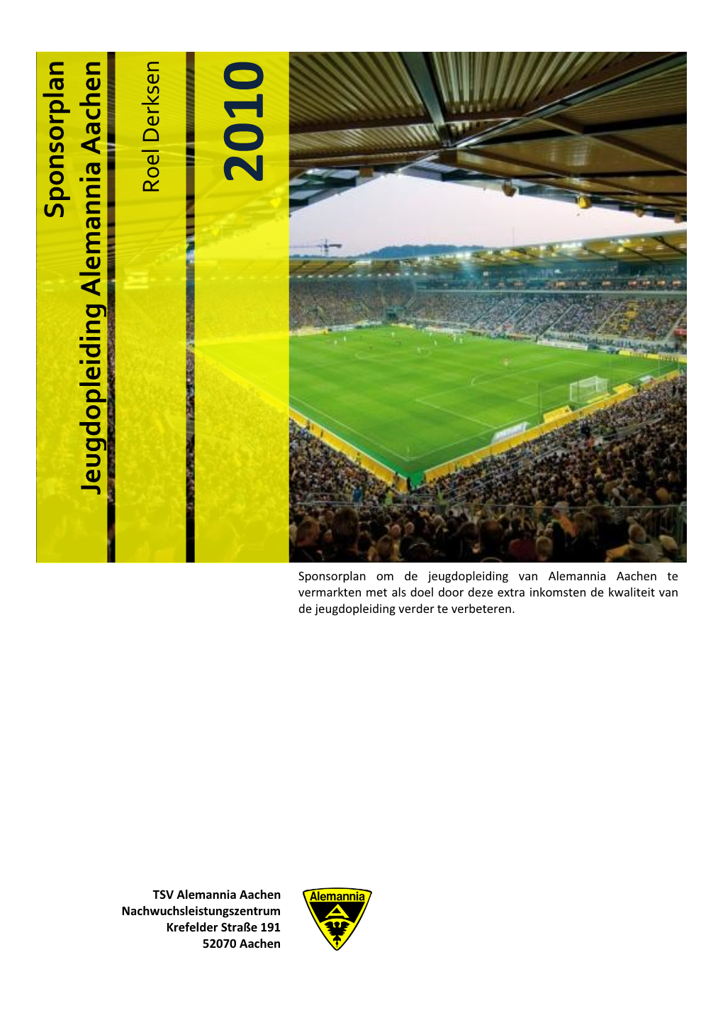 Sponsorplan Jeugdopleiding Alemannia Aachen Alemannia Jeugdopleiding